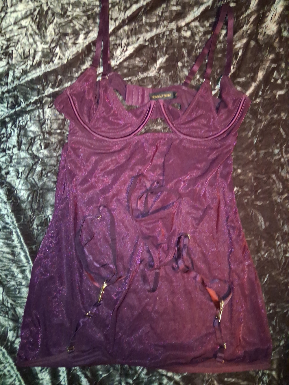 Purple Lace Garter Slip Chemise - Women’s Intimates